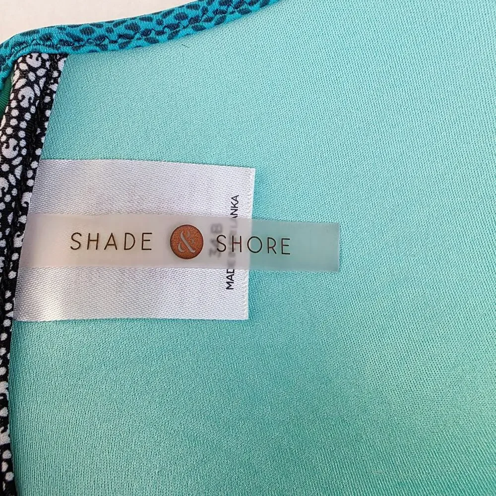 Shade & Shore Padded Bikini Top 34B Teal Paisley Tassel Underwire Boho Swim
